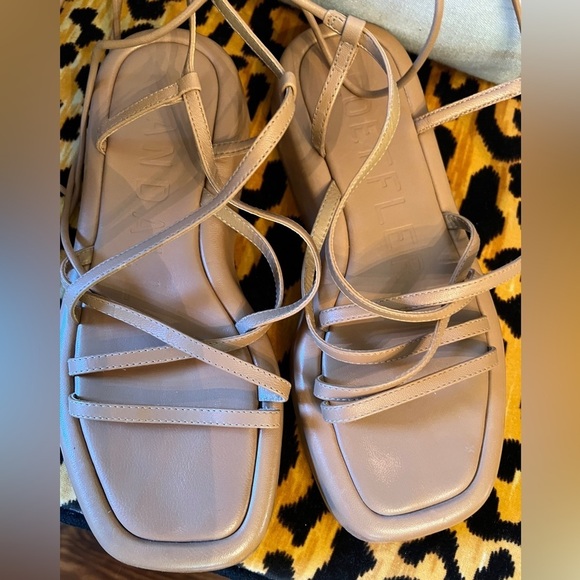 LOEFFLER RANDALL Beau Platform Wrap Tie-Up Sandals in Nude ANTHROPOLOGIE - Picture 8 of 11